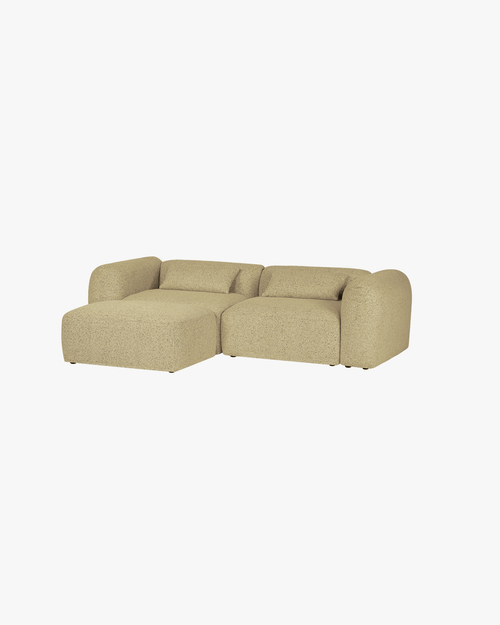 noo.ma Yaro Ottoman - comfortabele poef, Pale Yellow Mélange