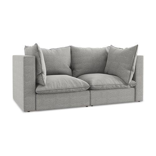 LaMiaSofa Tweezits modulaire bank Ravenna - bouclé - lichtgrijs - 180x90x77