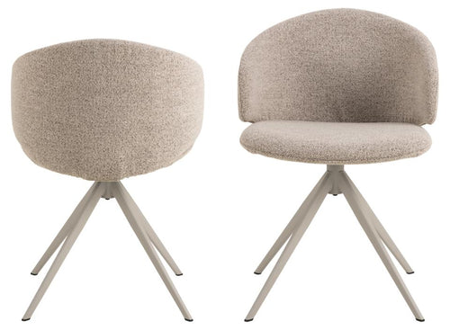 Rebellenclub Eetkamerstoel Malawi - Beige met beige frame