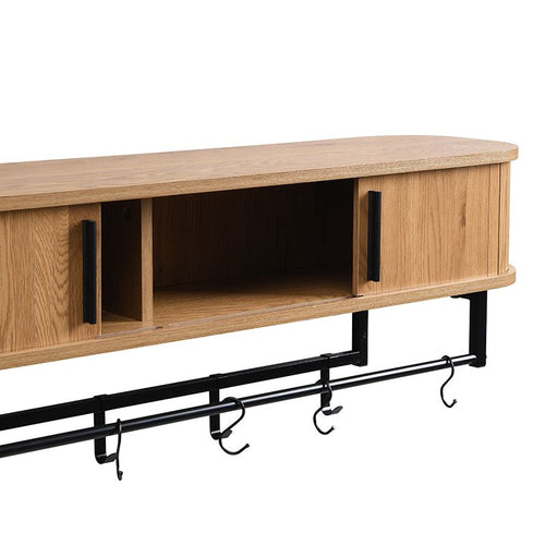 Furnilux Kapstok 120x24x32 cm - XXXL - Wandkapstok Kiruna - 12 haken - Licht Eiken - vtwonen shop