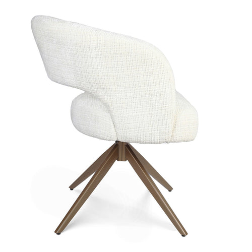 Starfurn Eetkamerstoel Demi - Off White/Brons - Set van 2