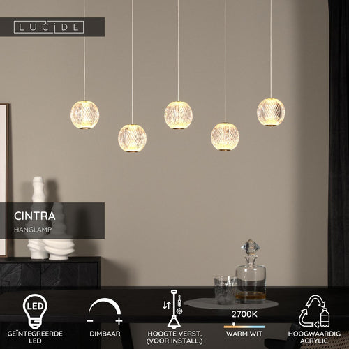 Lucide hanglamp CINTRA - Geïntegreerde LED - Transparant