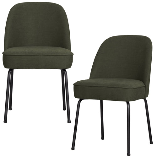 WOOOD eetkamerstoelen Vogue - Geweven Stof - Groen - Set van 2 - vtwonen shop