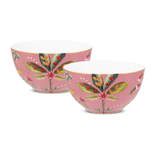 Pip Studio La Majorelle Kommen - Servies - Set van 2 schaaltjes - Roze - 15cm - vtwonen shop