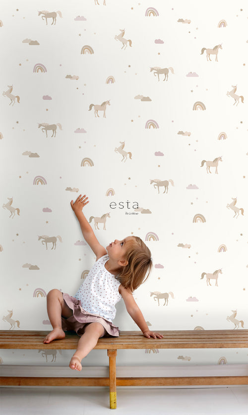ESTAhome behang unicorns beige - 50 x 900 cm - 139539