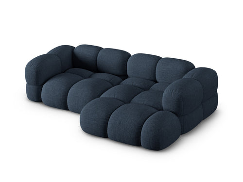 Cosmopolitan Design rechter hoekbank Loretto 3-zits, structurele stof donkerblauw - 147x250x68cm