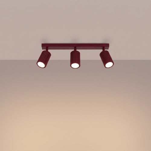 Sollux Lighting Plafondlamp KARBON 3L bordeaux - 45x6,5x16,5cm