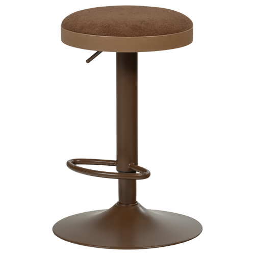 WOOOD barstoel in hoogte verstelbaar Mevo - Chenille - Bruin - 82x42x42