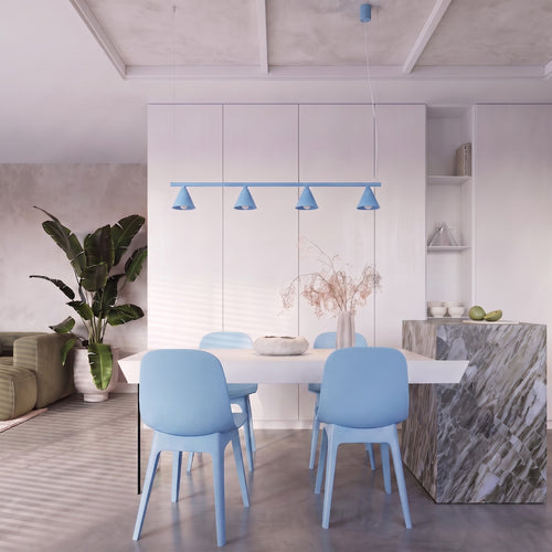 Sollux Lighting Kroonluchter NOX 4L lichtblauw - 122x14x215cm