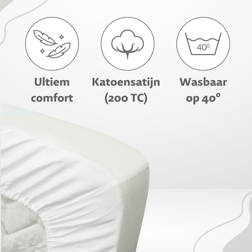 Ten Cate topper hoeslaken - 100% katoensatijn - 160x200 - naturel