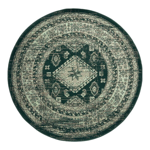Interieur05 vintage vloerkleed Aila - groen -  Ø 120 cm