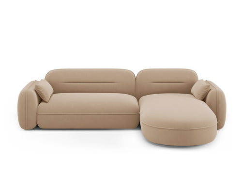 Cosmopolitan Design Modulaire hoekbank rechts Sydney 4-zits, flueel, zand - 165x275x70cm