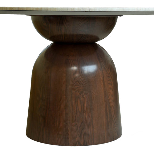 Giga Meubel Eettafel Yuka - Rond Naturel Marmer - 120x120x76cm
