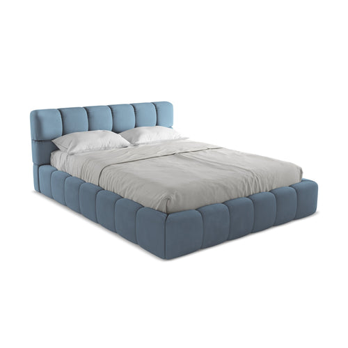 LaMiaSofa Bed met opbergruimte Roma - chenille stof - jeans - 180x228x82