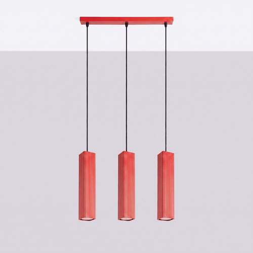 Sollux Lighting Hanglamp RAYO 3L rood - 45x6x98cm