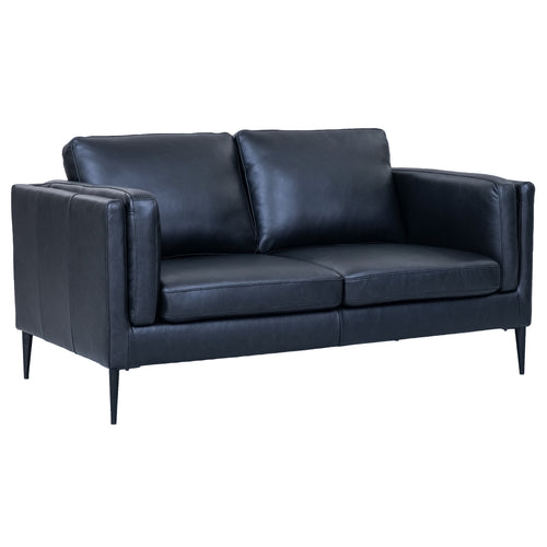 Furnhouse 2-zitsbank Valencia - Zwart - Leer - 88x157x83