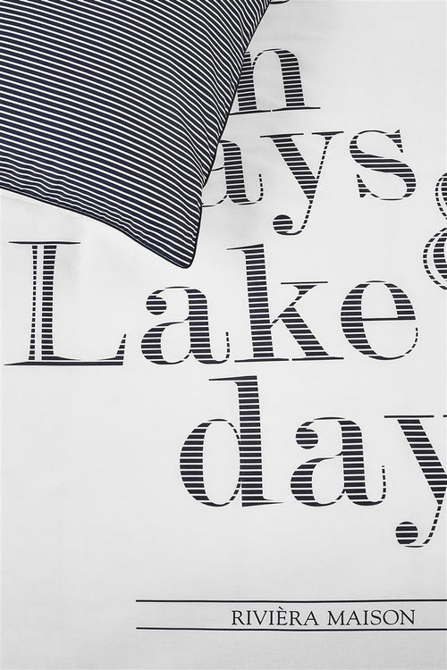 Riviera Maison dekbedovertrek Lake Days - 260x200/220 cm - marineblauw