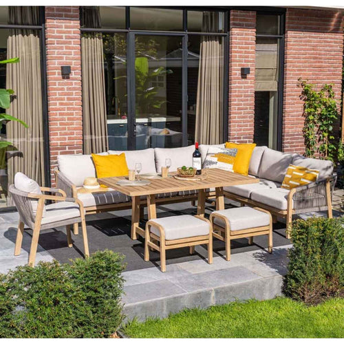 Garden Impressions lounge dining set Alora grey sand - 3-delig rechts