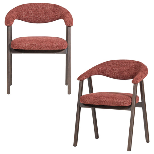 WOOOD eetkamerstoel armleuning bordeaux Avar - Set Van 2 - 77x60x60