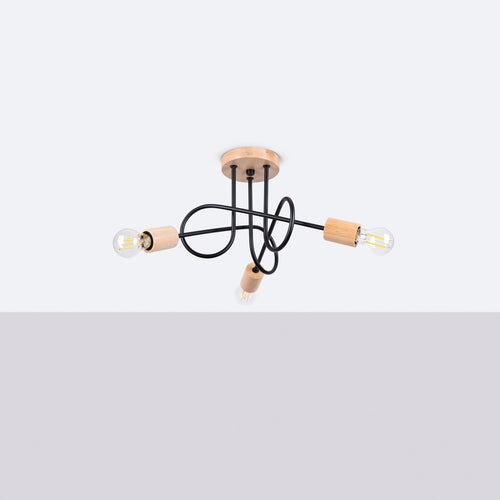 Sollux Lighting Kroonluchter EMBER 3 zwart - 14x56x26cm