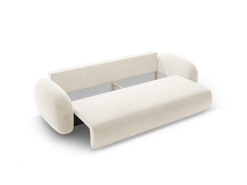 Cosmopolitan Design Slaapbank met opbergdoos Tonale 3-zits, flueel ivoor - 105x262x88cm
