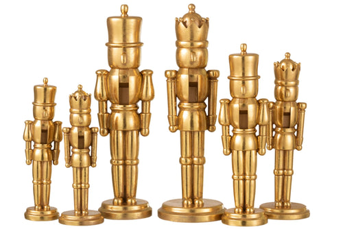 J-Line figuur Notenkraker - polyresin - goud - large - 2 stuks