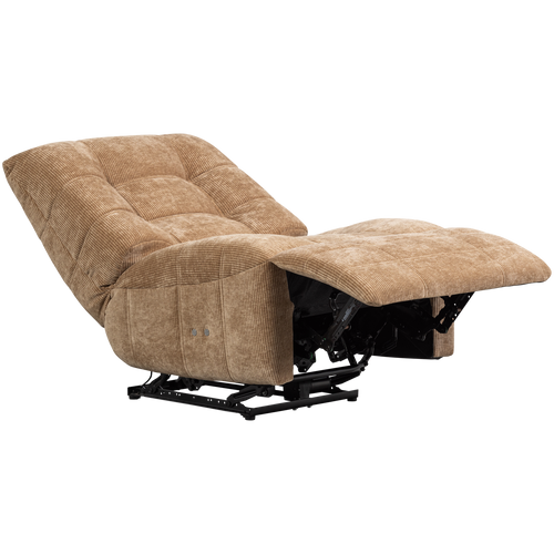 WOOOD relaxfauteuil elektrisch Hein - Geweven Ribstof - Lichtbruin - vtwonen shop
