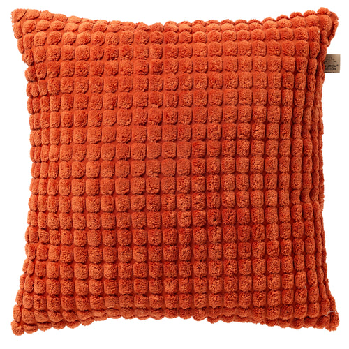 ROME - kussenhoes 45x45 cm - effen kleur - 3D-structuur - Potters Clay - oranje