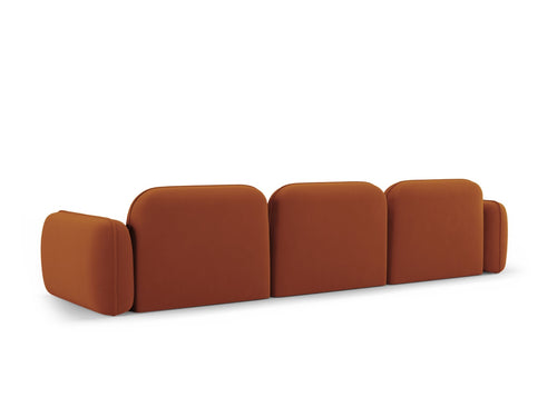 Cosmopolitan Design Modulaire bank Sydney 4-zits, flueel, terracotta - 90x320x70cm
