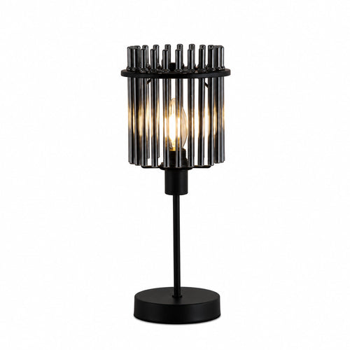 Searchlight tafellamp Swizzle - 1 lichts - 15  x 37.5   cm - zwart rookglas