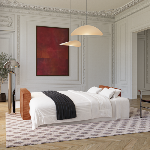 Premium Interiors - Slaapbank met opbergruimte  - corduroy terracotta 254cm