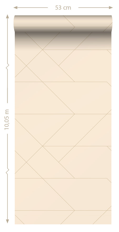 ESTAhome behang grafische lijnen beige - 50 x 900 cm - 139773 - vtwonen shop