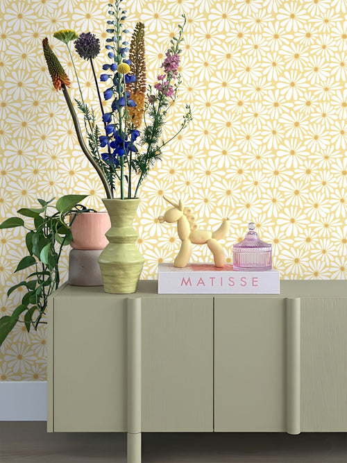 ESTAhome behang madeliefjes pastel geel - 0.53 x 10.05 m - 132006