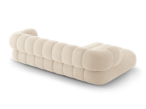 Cosmopolitan Design linker hoekbank Koge 5-zits, flueel lichtbeige - 165x270x70cm