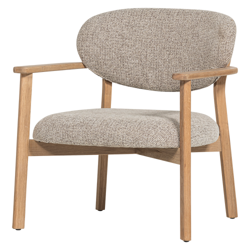WOOOD fauteuil met houten frame Udar - Polyester - Naturel - 76x68x75