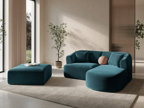 Cosmopolitan Design Modulaire hoekbank rechts Campi 3-zits, flueel diepe olie - 156x180x70cm