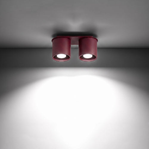 Sollux Lighting Plafondlamp ORBIS 2 bordeaux - 26x10x12cm