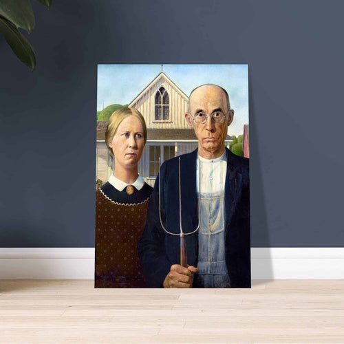 Artfulprints Poster met Lijst Grant Wood - American gothic   - 70x100 cm - Meerkleurig