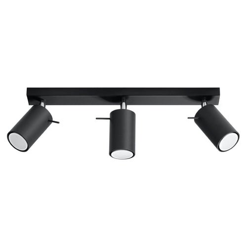 Sollux Lighting Plafondlamp RING 3 zwart - 45x6x16cm