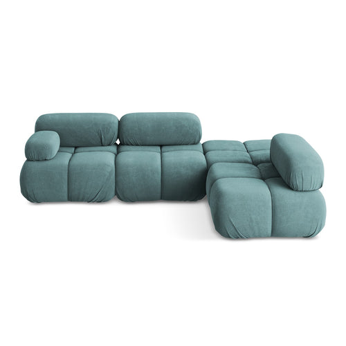 LaMiaSofa hoekbank rechts Sanremo - chenille stof - jeans - 285x190x70