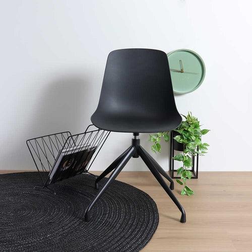 Nolon Nola-Pip Draaibare Eetkamerstoelen Zwart - Zwart Onderstel - 2x - vtwonen shop