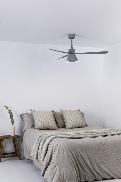Faro Amelia Grote kegel led grijze plafondventilator, 6 snelheden