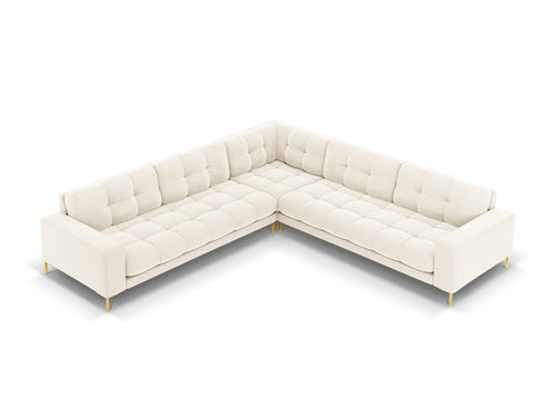 Cosmopolitan Design Symmetrische hoekbank Bali 6-zits, flueel, lichtbeige - 256x256x75cm