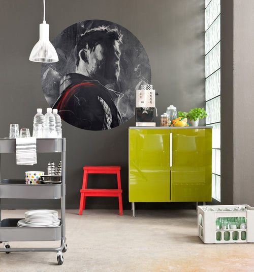 Sanders & Sanders zelfklevende behangcirkel The Avengers Thor donkergrijs - Ø 128 cm - 611777