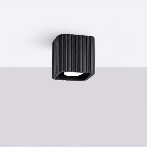 Sollux Lighting Plafondlamp RIFF 1 zwart GU10 - 10x10x10cm