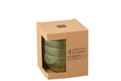 J-Line kom - kunststof - groen - doos van 4 - vtwonen shop
