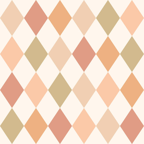 ESTAhome behang ruitjes roze, terracotta en groen - 50 x 900 cm - 131763