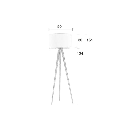 Zuiver Tripod Vloerlamp Met Driepoot Wood Wit