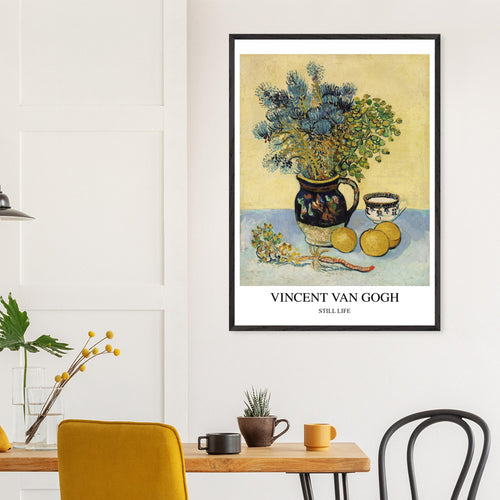 Artfulprints Poster met Lijst Vincent van Gogh - Still life   - A4 21x29.7 cm - Geel