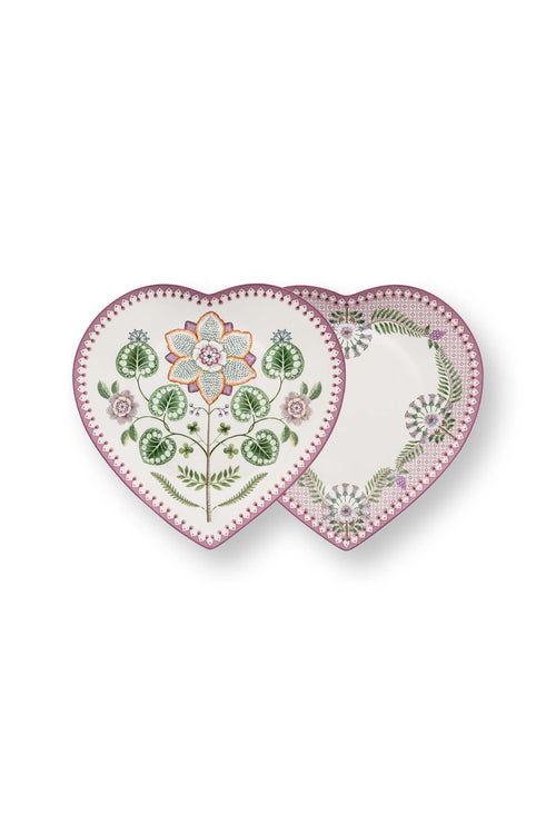 Pip Studio Bordenset Hart - Lily&Lotus - Lila - 23cm - Set van 2